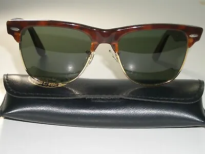 1980's 54MM VINTAGE B&L RAY-BAN W1273 TORT G15 CRYSTAL WAYFARERS MAX SUNGLASSES • $379.99