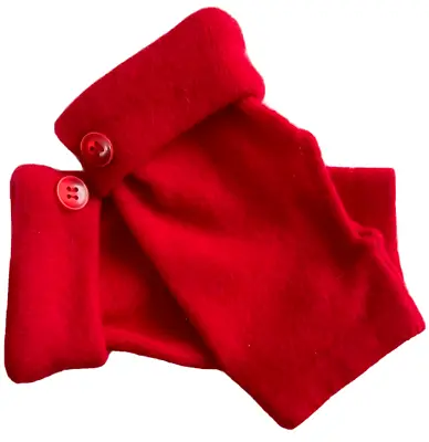 Fingerless Gloves Red 100% Merino Wool M Medium Mittens Mitts Arm Warmers Cuffs • $33.98