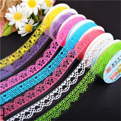 $3.29 • Buy 1M Roll DIY Washi Paper Lace Decorative Sticky Paper Masking Tape Self Adhesive