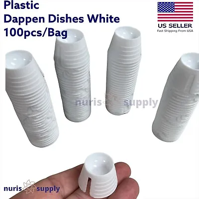 100pcs Plastic Dappen Dish Disposable Mixing Bowls Dental Nails Acrylic Tattoo  • $11.54