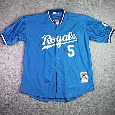 George Brett 5 Kansas City Royals Mitchell & Ness Mens Jersey 1985 Retro XL 52 • $125