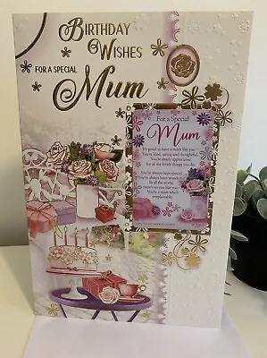 MUM  Birthday Card. Insert With Lovley Verse.Large Card With Keepsake Card. Mum. • £3.49