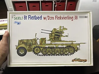 Cyber Hobby 1/35th Scale Sd Kfz 7 8t Flatbed W/ 2cm Flakvierling 38 Kit No. 6583 • $94.99
