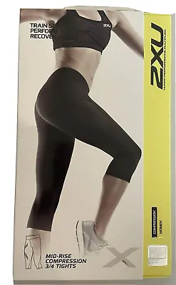 2XU Mid Rise 3/4 Compression Tights Womens Size XS Black Brand New • $30