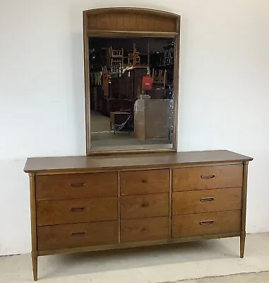 Mid-Century Modern Nine Drawer Dresser With Mirror By Lane Furniture • $995