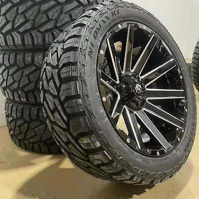 22x10 Fuel D615 Contra Black Wheels 33  AT Tires 8x170 Ford Super Duty F250 F350 • $3039.05