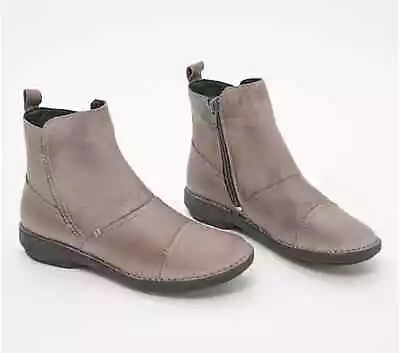 Miz Mooz Leather Ruched Ankle Boots - Pyper-Graphite-EU40 (US 9-9.5) A616631 • $69.99