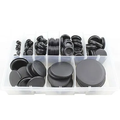 Cable Blanking Rubber *Closed* Grommets Assorted Box - 130 Pieces 6mm - 50mm • £14.95