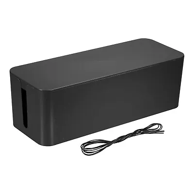 Cable Management Box Cord Organizer Box W Tie For Home Large Black • £47.90