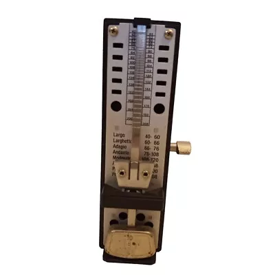 Wittner Analog Metronome Taktell Super Mini Black Silver 4 T X 1 W X 1.5 D • $26.95