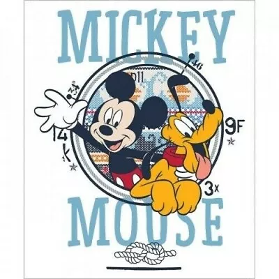 Disney Mickey Mouse & Pluto Nautical Port Hole Panel Fabric Blanket Wall Hanging • $13.99