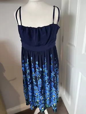 KAREN MILLEN Floral Strappy Dress Summer. Floaty Flowers Size 12 • £10