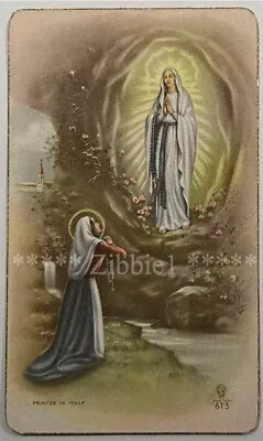 Our Lady Of Lourdes Vintage Holy Devotional Card. • $5.50