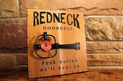 Redneck Doorbell Carved Cedar Novelty Sign Gift Decor Funny Signs Plaques Door • $48.97
