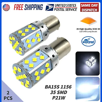 2X 1156 BA15s LED Reverse Backup Light Bulbs Super Bright White 6000K 35SMD 3030 • $9.39