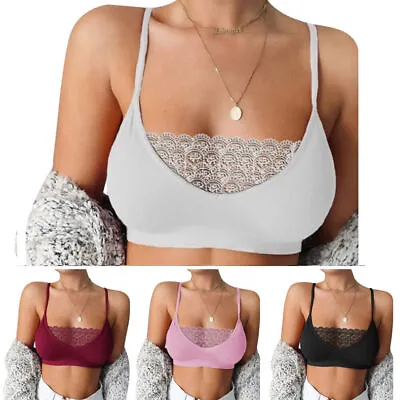 Ladies Sexy Lace Strappy Bralette Push Up Padded Bra Crop Top Underwear Lingerie • £8.13