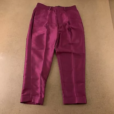 ASOS Men's Size 32X30 (Cropped Style) Shiny Burgundy Slim Fit Suit Pants New • $21.46