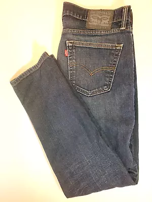 Levi's Mens 513 Jeans Size 36 X 30 Blue Straight Leg Stretch Dark Wash Red Tab • $12