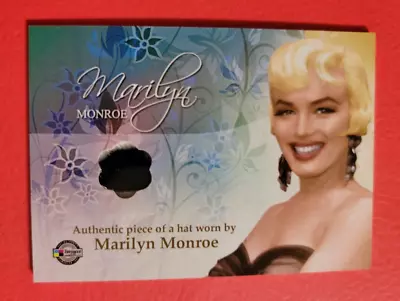 Marilyn Monroe Celebrity Worn Hat Swatch Relic Card 2007 Breygent Hot Actress - • $79.95