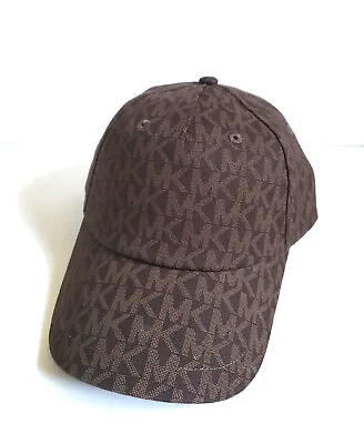 MICHAEL KORS Baseball Hat Embossed Logo Baseball Cap Monogram Brown Women Mens • $39.77