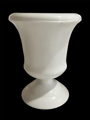 Vintage White Milk Glass Urn Round Footed Pedestal Planter 6”h • $9.50