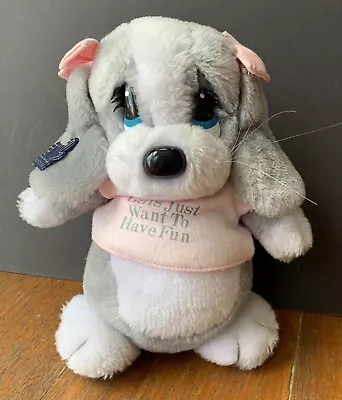 Vintage Sad Sam 1986 Applause Plush Soft Toy- Girls Just Wanna Have Fun 9  Dog • £10