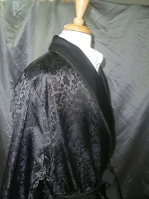 Mens Smoking Jacket - Chinese Silk Style - Short Robe - Full Lined  • $64.99