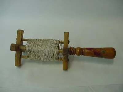 Vtg Wooden Kite String Winder With Japanese Print On It • $34