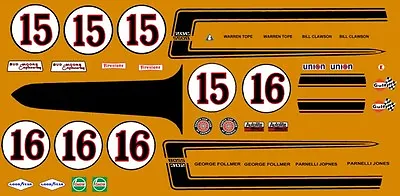 #15 & 16 Bud Moore Engineering Mustang Trans Am 1/32nd Scale Slot Car Decals • $6.50