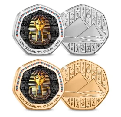 Egyptian Tomb 50p Shaped Commemorative Coin - The Tutankhamun Gold & Silver • £3.99