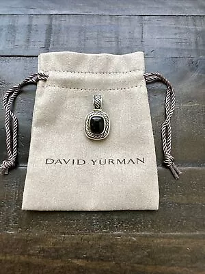 David Yurman 925 Silver 585 Gold Black Onyx Iconic Albion Enhancer Pendant • $310