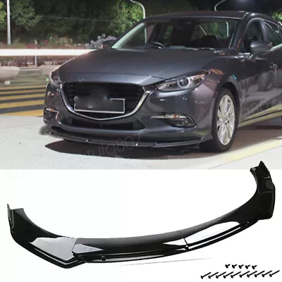 For Mazda 3 Sedan Hatchback Black Front Bumper Lip Spoiler Splitter Body Kit • $69.99