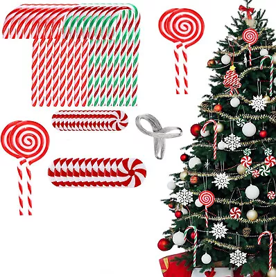 30X Large Plastic Candy Cane Christmas Tree Hanging Decor Xmas Prop Ornament UK • £3.95