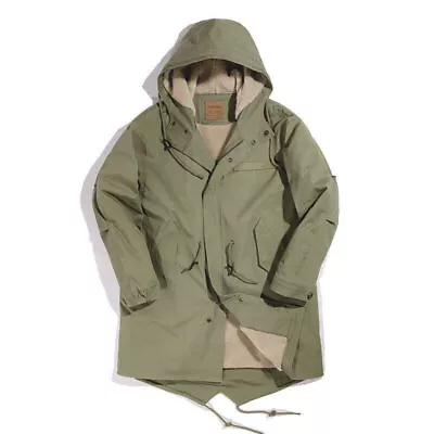 Mens Army Military M-51 Fishtail Parka Plus Velvet Windbreaker Winter Long Coats • $132.99