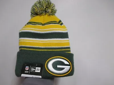 Green Bay Packers (new Era) Mens Winter Pom Pom Hat Nwt $30 3 Color Sewn Logo • $11.99