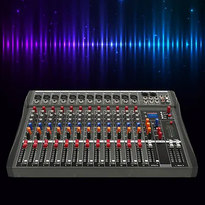 12 Channel Sound Audio Mixer Bluetooth USB DJ Live Studio Mixing Console Amplifi • £135.85