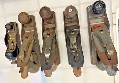 Vintage Wood Working Hand Plane Tools Made In USA Lot 5 Mixed • $80