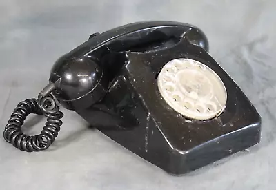 Vintage GEC Model 746 Black Rotary Dial Telephone Display Refurb Prop Original • £22