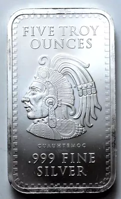 5 Oz 999 Silver Bar Aztec Mayan Calendar Collectible Bar Bullion Rare Rectangle • £81.16