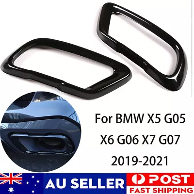 $49.99 • Buy Black For BMW X5 G05 X6 G06 X7 G07 2019-21 M Steel Rear Exhaust Pipe Cover Trim