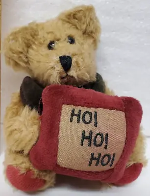 Boyds Bears Ardyth Mini 5  Christmas Plush Stuffed Holding Pillow HO HO HO 1998 • $8.49