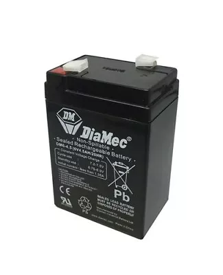 DiaMec 6V 4.5Ah Sealed Lead Acid Rechargeable Battery Black • $29.99