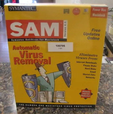 Vintage Symantec SAM Virus Removal Version 4.5 For Macintosh - New Sealed Box • $2.99