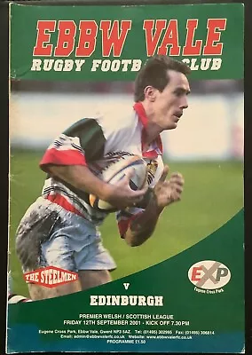 £1.45 • Buy 2001 EBBW VALE V EDINBURGH (Scotland) Programme