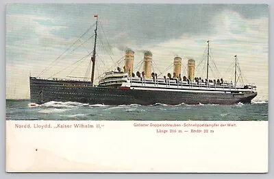 Postcard Nordd Lloydd Kaiser Wilhelm 11 Steam Ship German • $5.75