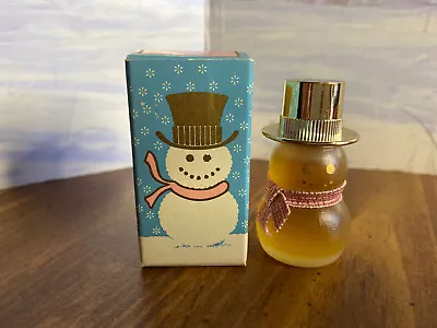 Vintage AVON SNOWMAN Petite FIELD FLOWERS Perfume Glass Bottle .25 Fl Oz NIB • $6.88