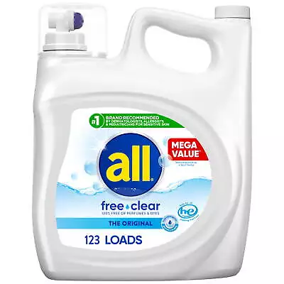 Liquid Laundry Detergent Free Clear For Sensitive Skin 184.5 Ounce 123 Loads • $20