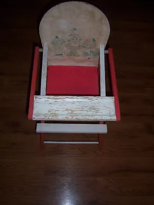 VTG CUTE '70's COLLECTOR'S WOOD HOLLY HOBBY Baby DOLL High Chair APPROX 27 X12  • $24.99