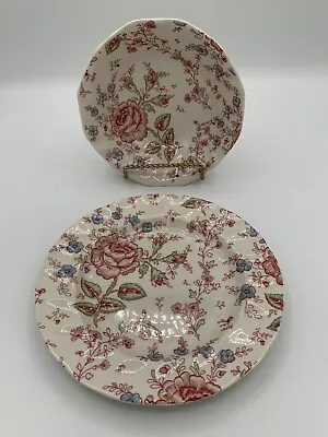 Johnson Brothers Pink Rose Chintz 7.5 “Bread & Butter Plate 6.25” Bowl England • $12.99