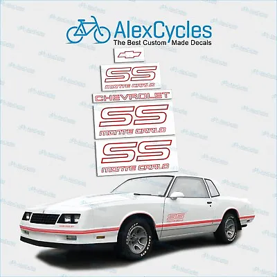 Monte Carlo SS 1987 1988 Restoration Red Vinyl Decals Stickers Kit Chevy Logos • $22.70